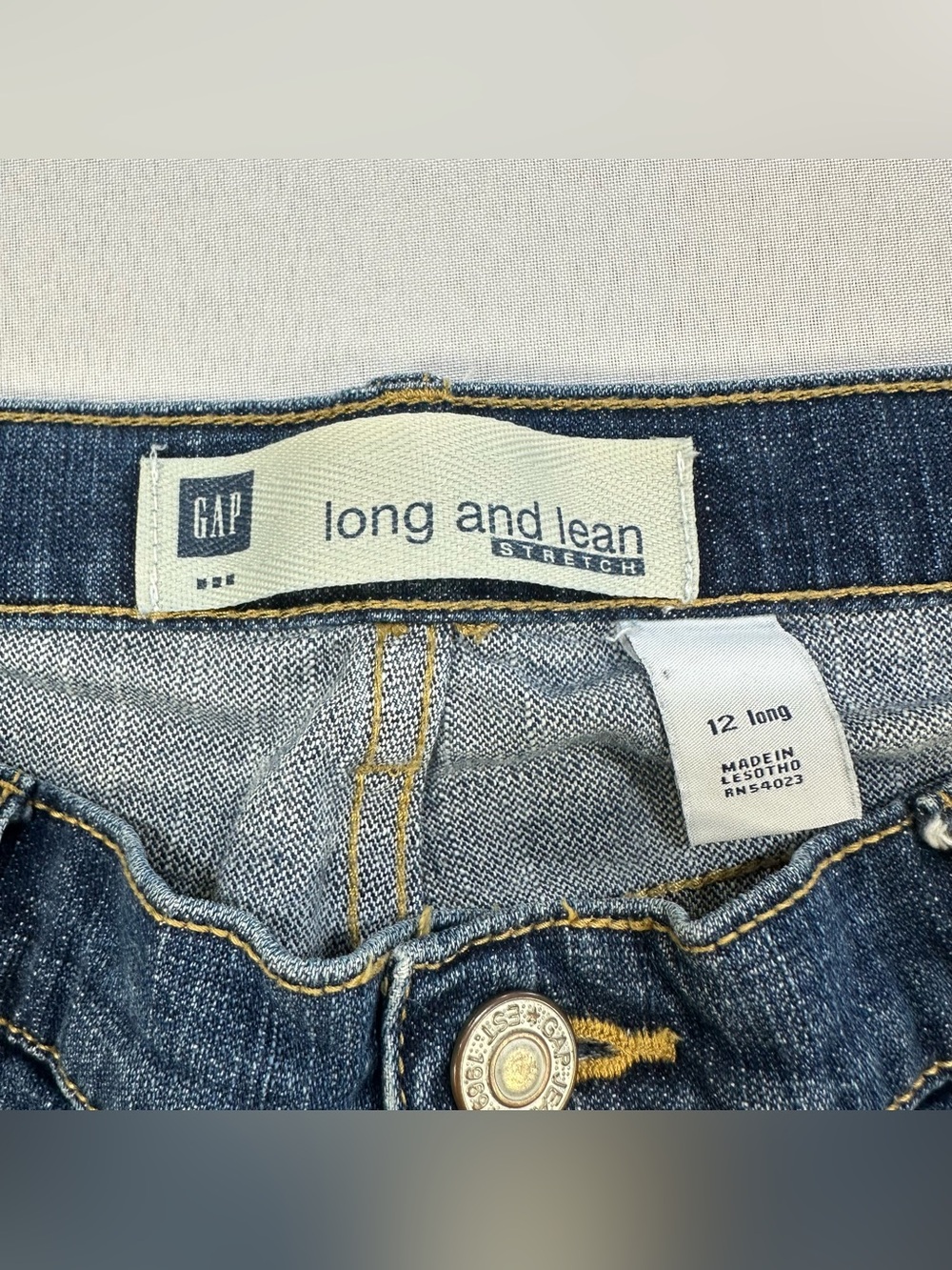 Gap Long And Lean Size 12 Long Boot Cut Mid Wash Blue Jeans Classic Y2K Tall - Picture 3 of 8